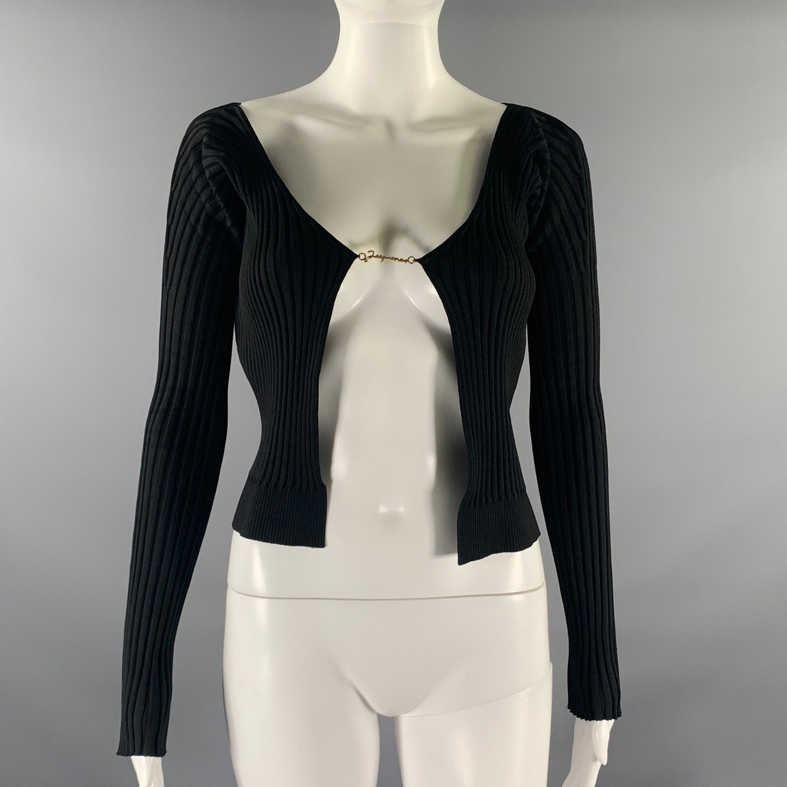 Jacquemus Size 2 Black Viscose / Polyamide Long Sleeve Casual Top